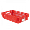 Caisse ajourée empilable emboitable 600 x 400 x 146 mm HACCP - 27 L - rouge
