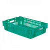 Caisse ajourée empilable emboitable 600 x 400 x 146 mm - 27 L - vert