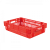 Caisse ajourée empilable emboitable 600 x 400 x 146 mm - 27 L - rouge