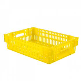 Caisse ajourée empilable emboitable 600 x 400 x 146 mm - 27 L - jaune