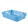 Caisse ajourée empilable emboitable 600 x 400 x 146 mm - 27 L - bleu