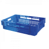 Caisse ajourée empilable emboitable 600 x 400 x 147 mm bicolore 26 L - bleu/bleu
