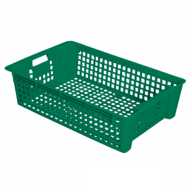 Caisse ajourée empilable emboîtable 600 x 380 x 155 mm 28 L - vert