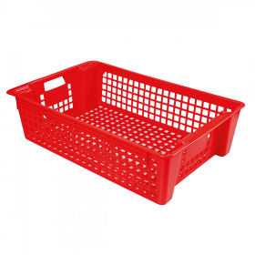 Caisse ajourée empilable emboîtable 600 x 380 x 155 mm 28 L - rouge