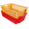 Caisse ajourée empilable emboîtable 600 x 380 x 155 mm 28 L - rouge