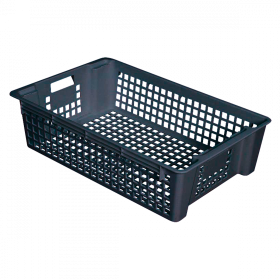 Caisse ajourée empilable emboîtable 600 x 380 x 155 mm 28 L - gris