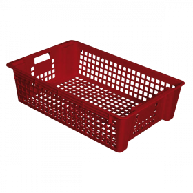 Caisse ajourée empilable emboîtable 600 x 380 x 155 mm 28 L - brique