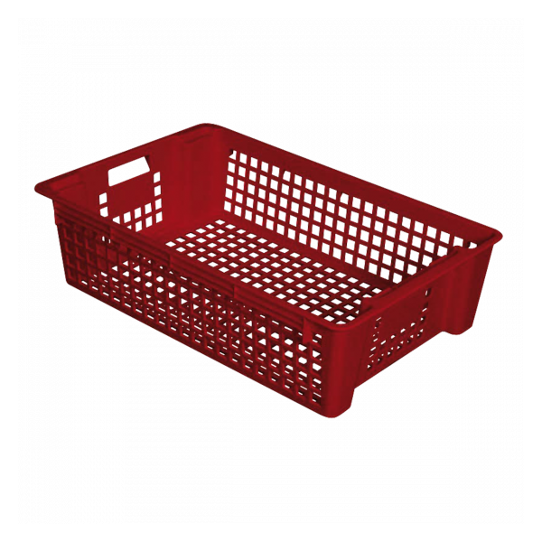 Caisse ajourée empilable emboîtable 600 x 380 x 155 mm 28 L - brique
