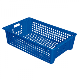 Caisse ajourée empilable emboîtable 600 x 380 x 155 mm 28 L - bleu