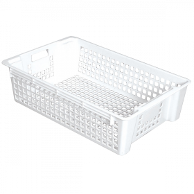 Caisse ajourée empilable emboîtable 600 x 380 x 155 mm 28 L - blanc