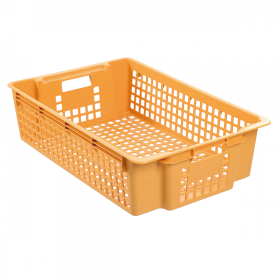 Caisse ajourée empilable emboitable 600 x 380 x 155 mm 28 L - beige