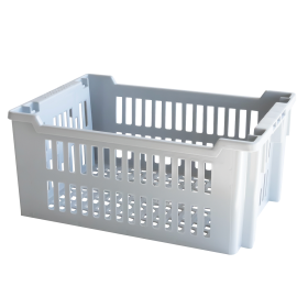 Caisse ajourée empilable emboîtable 400 x 300 x 175 mm - 14 L - gris