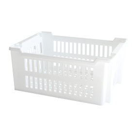 Caisse ajourée empilable emboîtable 400 x 300 x 175 mm - 14 L - blanc