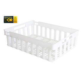 Caisse ajourée empilable emboîtable 400 x 300 x 120 mm - 13 L - blanc