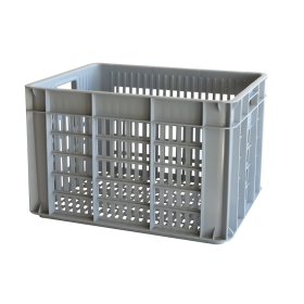 Caisse ajourée avec poignées empilable 500 x 400 x 330 mm - 48 L - gris