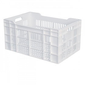 Caisse ajourée 600 x 400 x 300 mm 60 L - blanc