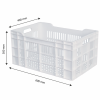 Caisse ajourée 600 x 400 x 300 mm 60 L - blanc