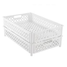 Caisse ajourée 590 x 385 x 120 mm 22 L - blanc