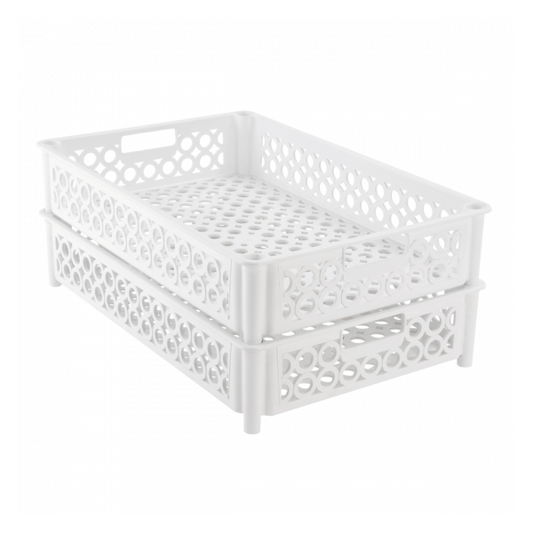 Caisse ajourée 590 x 385 x 120 mm 22 L - blanc