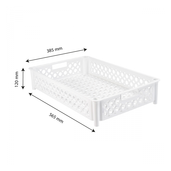 Caisse ajourée 590 x 385 x 120 mm 22 L - blanc
