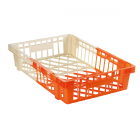 Caisse à viennoiseries bicolore 20 L - ivoire/orange