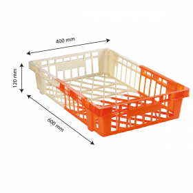Caisse à viennoiseries bicolore 20 L - ivoire/orange