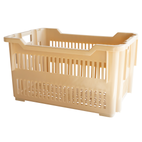 Caisse à viennoiseries ajourée empilable emboîtable 565 x 380 x 320&nbsp;mm - 43 L - beige