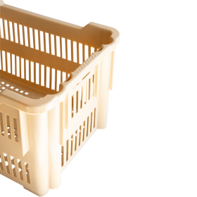 Caisse à viennoiseries ajourée empilable emboîtable 565 x 380 x 320&nbsp;mm - 43 L - beige
