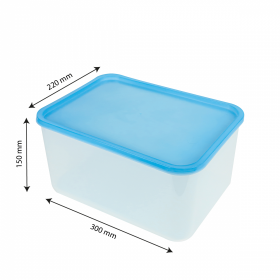 Boîte hermétique transparente 8 L + couvercle bleu