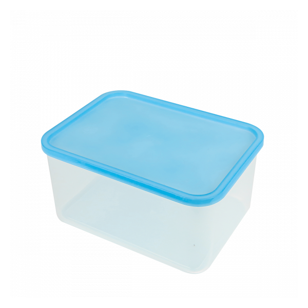 Boîte hermétique transparente 4 L + couvercle bleu
