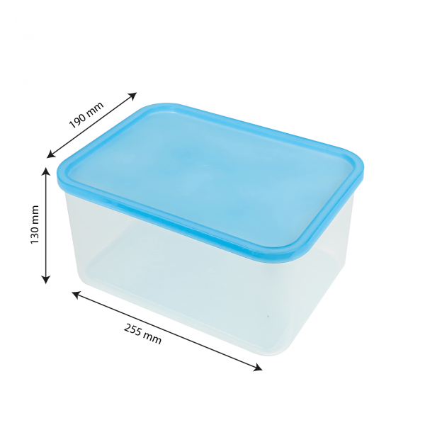 Boîte hermétique transparente 4 L + couvercle bleu