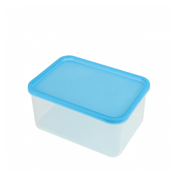 Boîte hermétique transparente 2 L + couvercle bleu