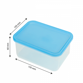Boîte hermétique transparente 0,8 L + couvercle bleu