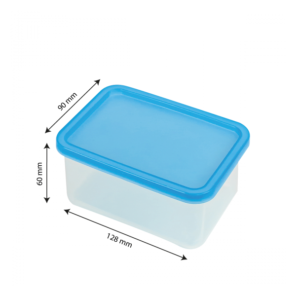 Boîte hermétique transparente 0,4 L + couvercle bleu