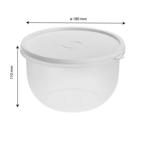 Boîte hermétique ronde 2 L - transparente