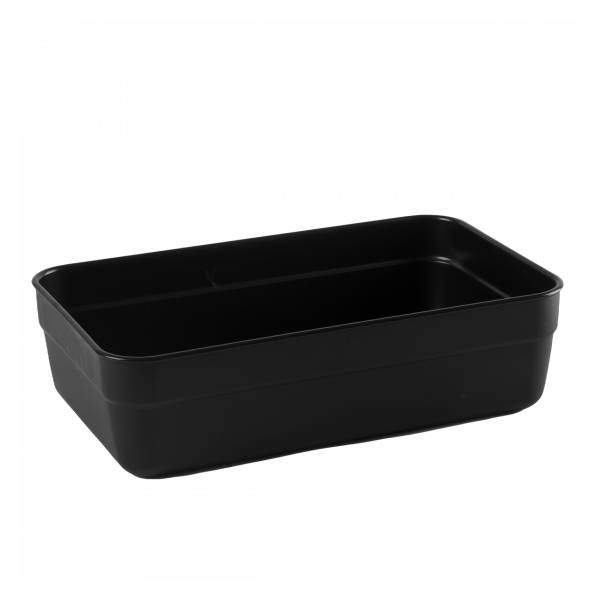 Boîte hermétique rectangulaire noire 0,95 L + couvercle transparent - lot de 10