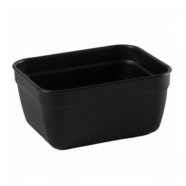 Boîte hermétique rectangulaire noire 0,4 L + couvercle transparent - lot de 10