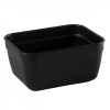 Boîte hermétique rectangulaire noire 0,4 L + couvercle transparent - lot de 10