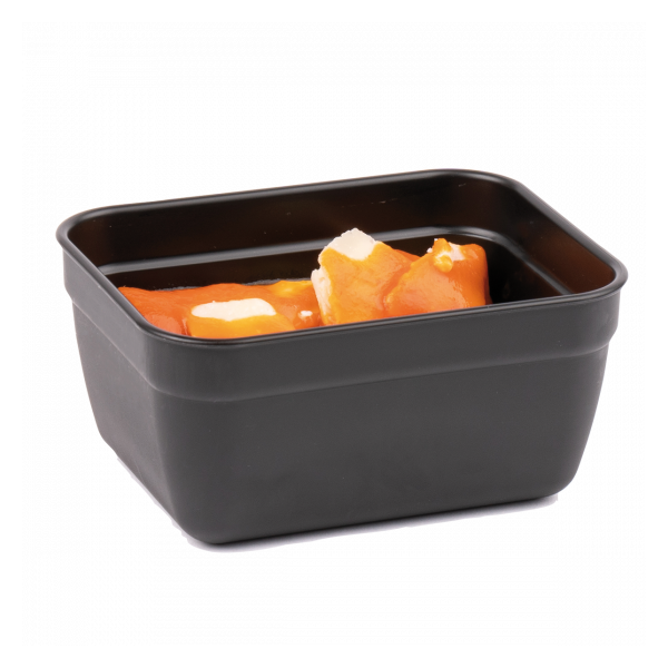 Boîte hermétique rectangulaire noire 0,4 L + couvercle transparent - lot de 10