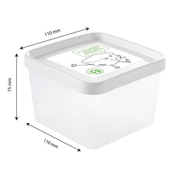 Boîte hermétique 0,6 L + couvercle blanc - lot de 12