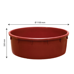 Baquet rond renforcé - 275 L - bordeaux