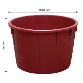 Baquet rond renforcé - 225 L - bordeaux