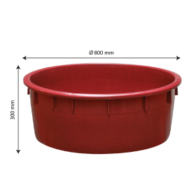 Baquet rond renforcé - 110 L - bordeaux