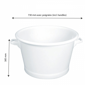 Baquet rond fond renforcé 75 L - blanc