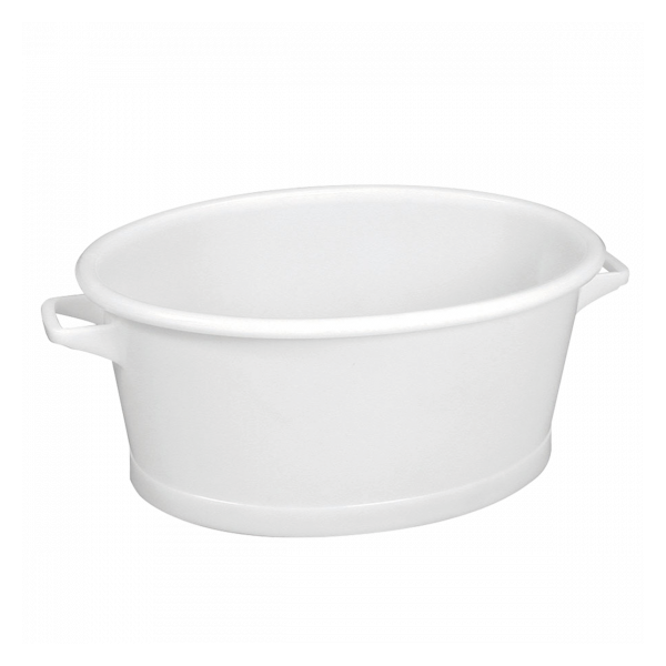 Baquet ovale fond renforcé 60 L - blanc