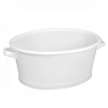 Baquet ovale fond renforcé 60 L - blanc