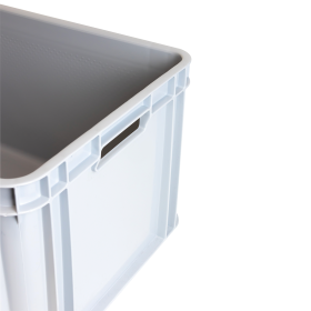 Bac renforcé empilable avec poignées 545 x 390 x 300 mm - 45 L - gris