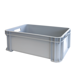 Bac renforcé empilable avec poignées 545 x 390 x 200 mm - 30 L - gris