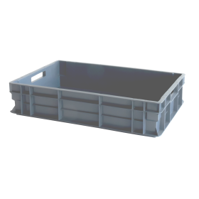 Bac renforcé avec poignées empilable 600 x 400 x 120 mm - 23 L - gris