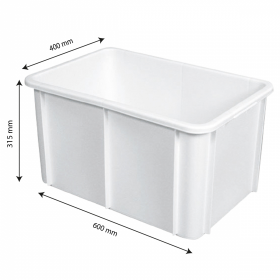 Bac rectangulaire 55 L - blanc